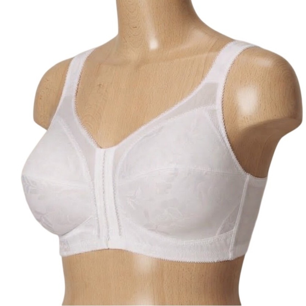 Playtex 18 Hour Posture Bra 4695 White Floral Front Close Wireless 44B Normcore